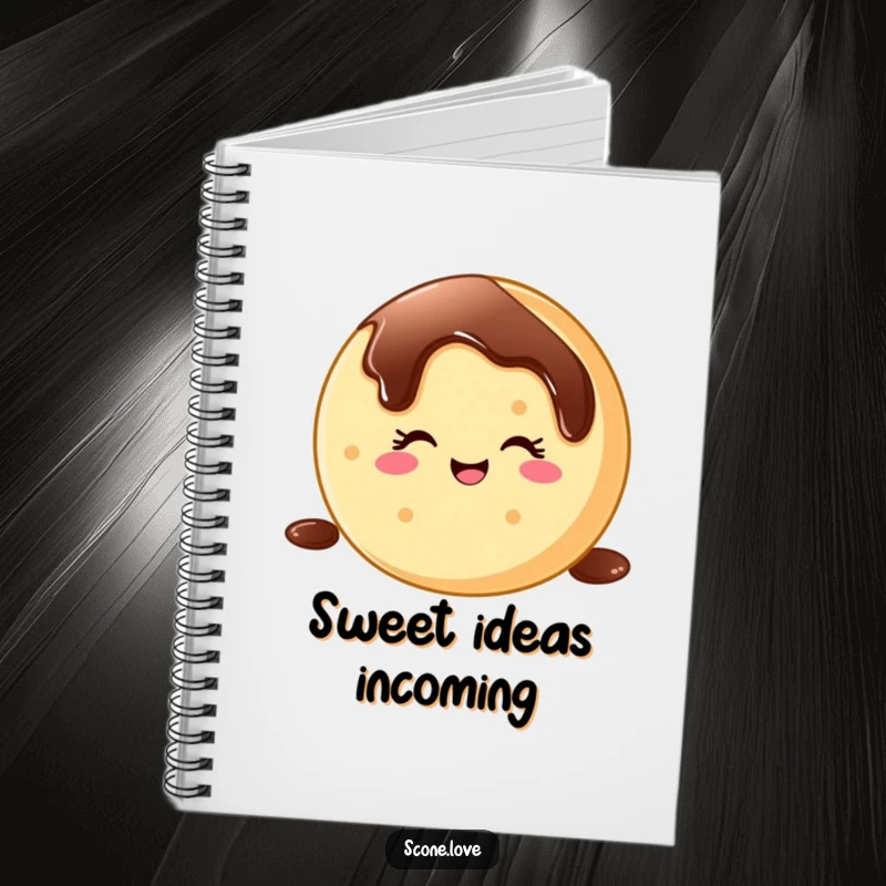 Funny donut wink notebook, featuring a happy baked good winking down a chocolate drizzle, ideal for notes and journaling.