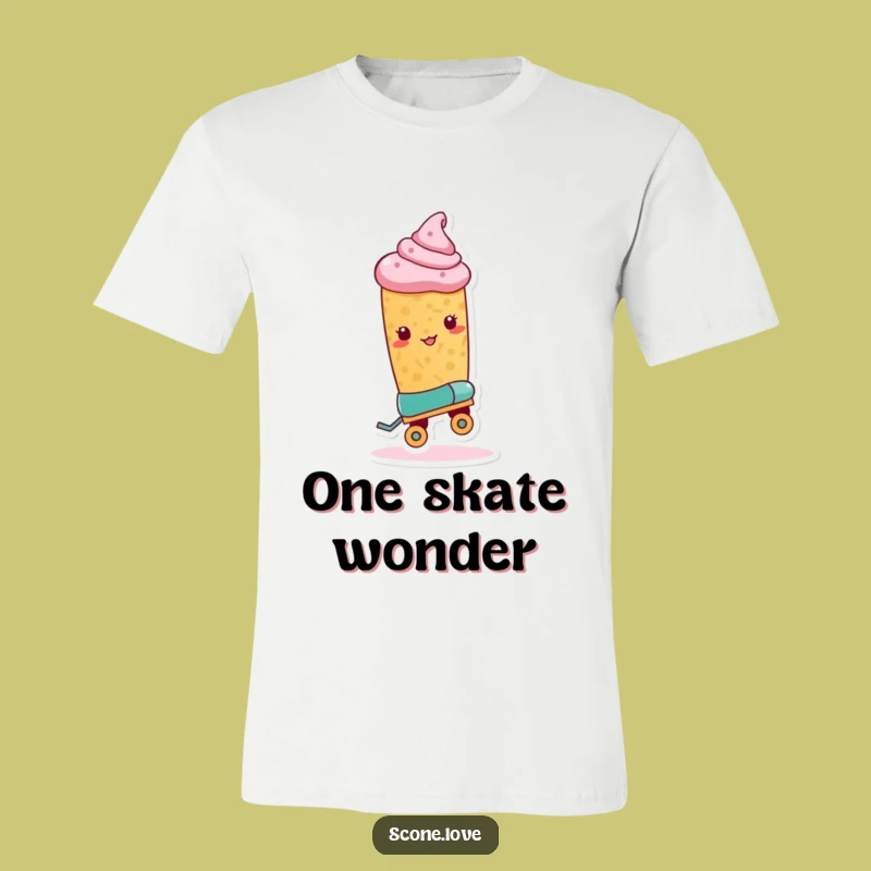 Funny Roller Skate Scone T-Shirt - Adrenaline Baker's Whimsical Funny Gift