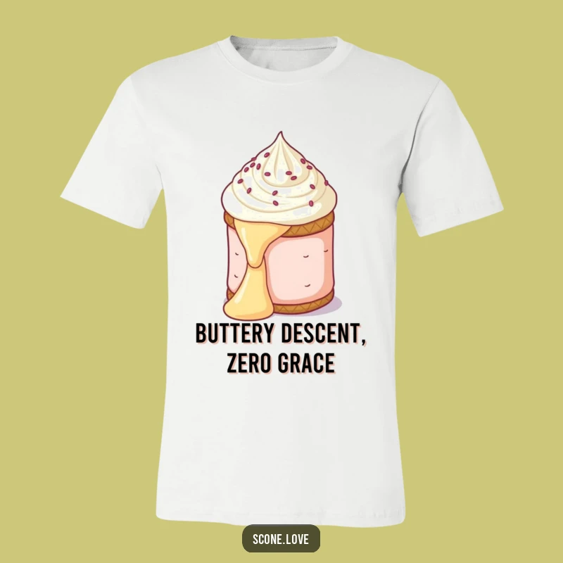 Funny Scone Butter Slide T-Shirt - Comedic Baking Fail Tee, Great Funny Gift