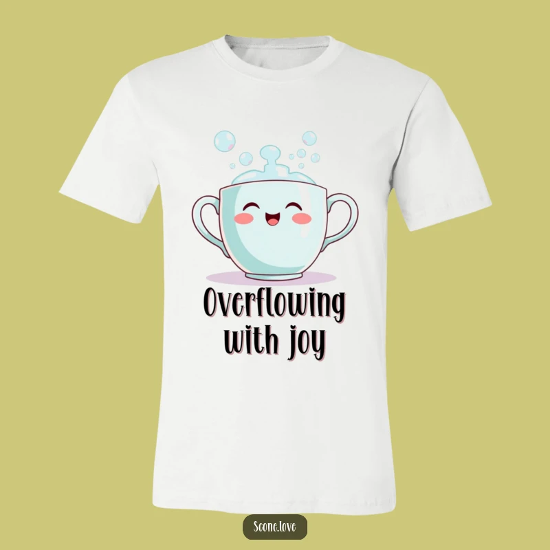 Funny Teacup Bubble T-Shirt: Cheerful Pouring Cup Apparel Gift