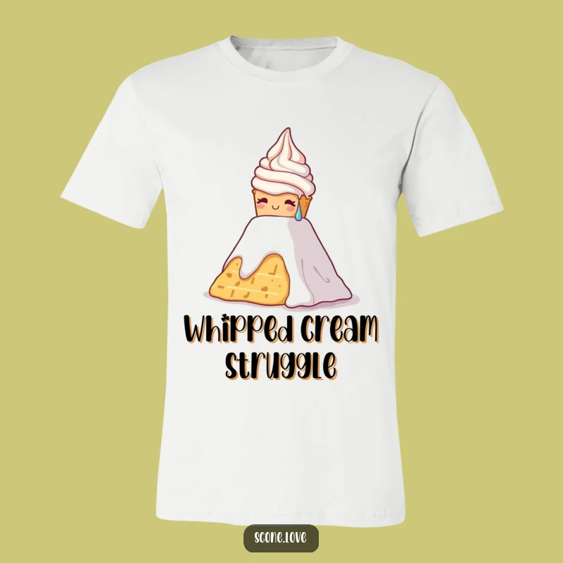 Funny Scone Cream Climb T-Shirt - Relatable Baker's Struggle Tee, Great Funny Gift