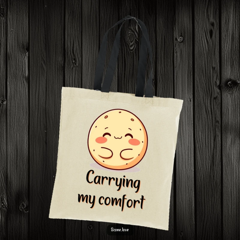 Funny melting donut tote bag, showing a content baked good melting peacefully in a warm embrace, great for everyday use.