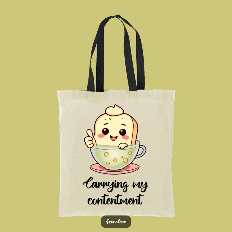Funny Floating Scone Tote Bag - Happy Tea Lover's Funny Gift