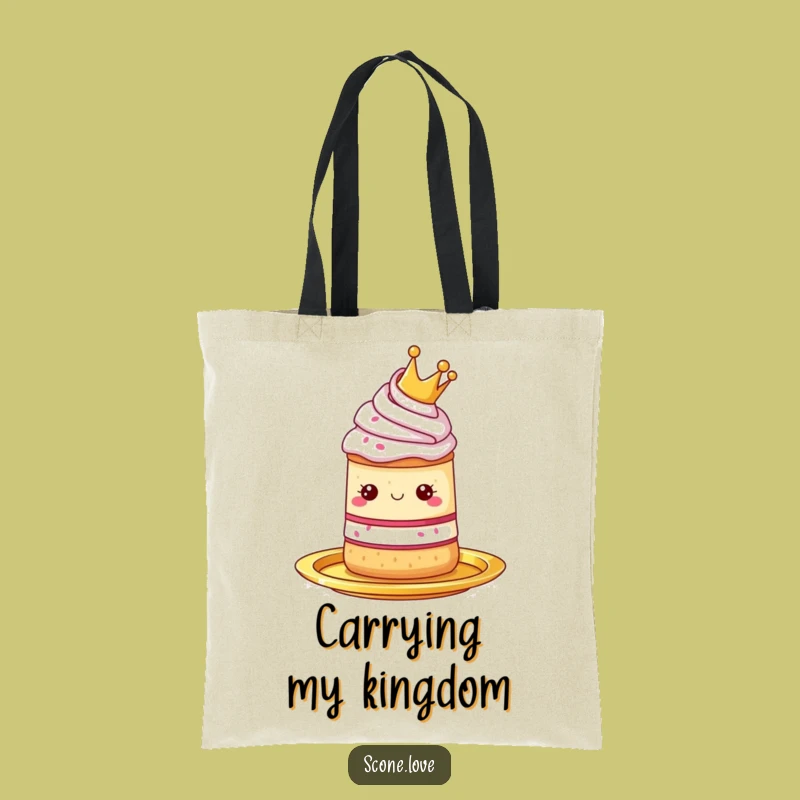 Funny Royal Scone Tote Bag: Regal Pastry Accessory Gift