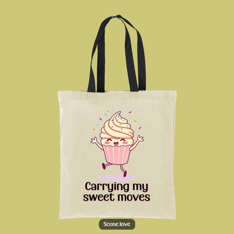 Funny Cupcake Jig Tote Bag: Carry Sprinkle Flying Cheer, Great Funny Gift!