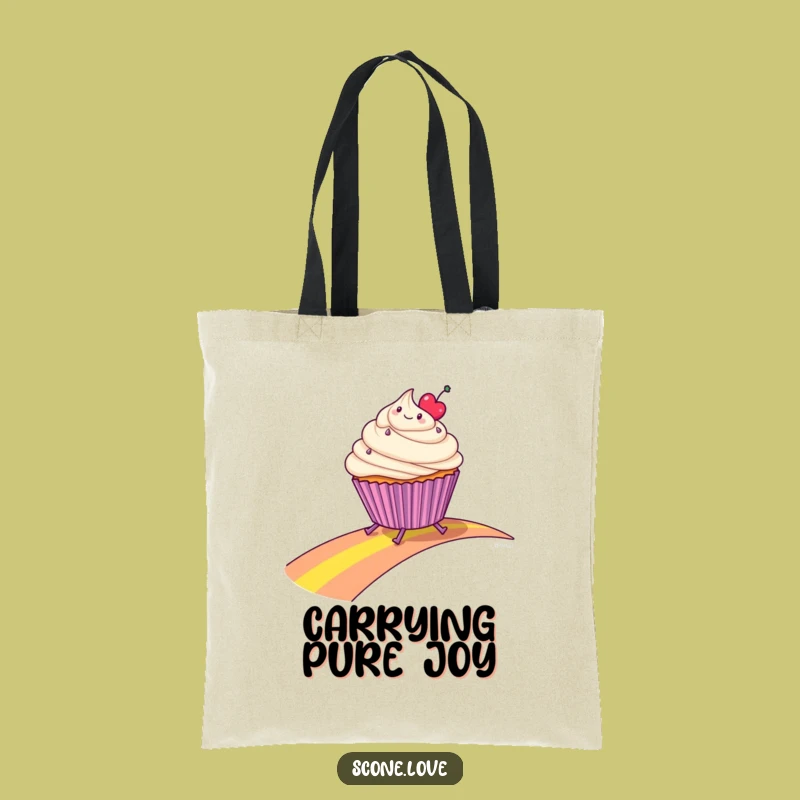 Funny Cupcake Rainbow Slide Tote Bag - Chic & Hilarious Carry-All Gift