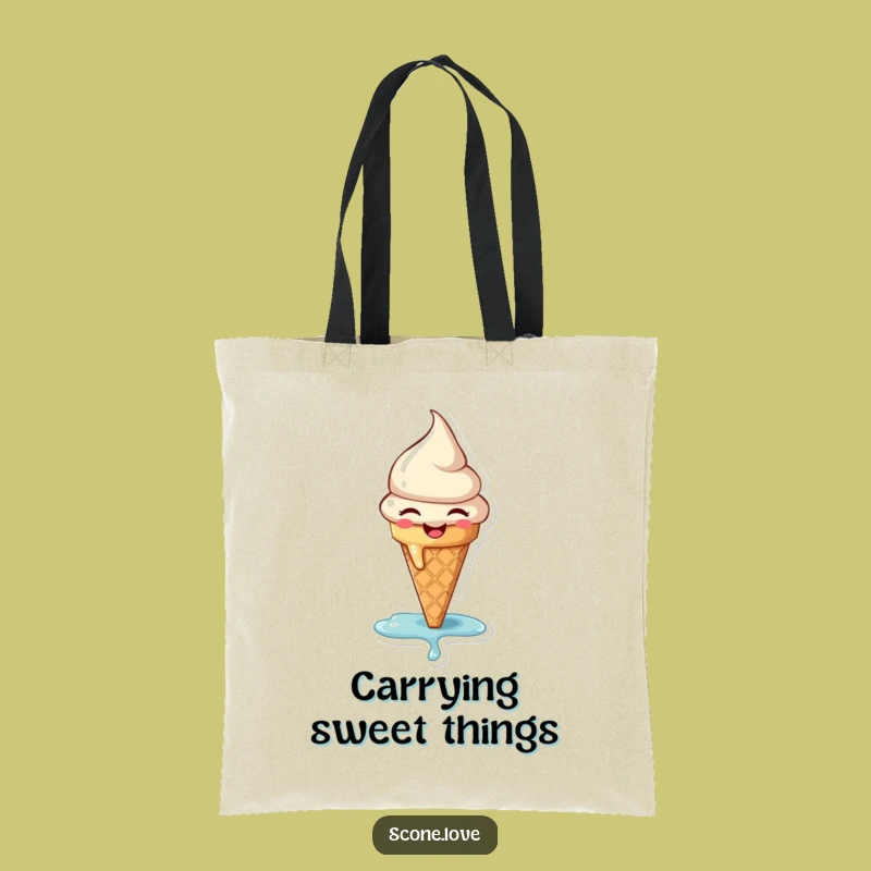 Funny Melting Ice Cream Tote Bag - Carry Your Sweetness Everywhere!