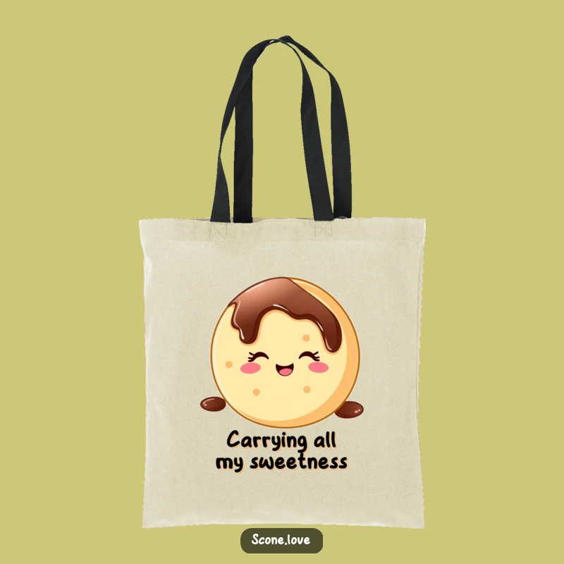 Funny Donut Wink Chocolate Drizzle Tote Bag - Stylish Accessory for Snack Lovers